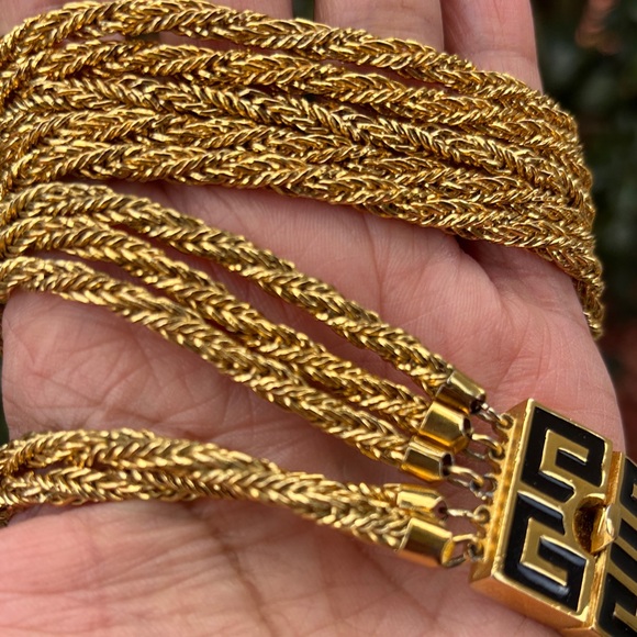 Givenchy Vintage Long Elegant Gold and Black Necklace Belt - Picture 7 of 16